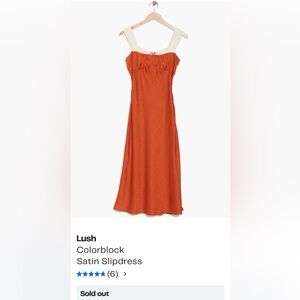 Lush Orange Satin Slipdress